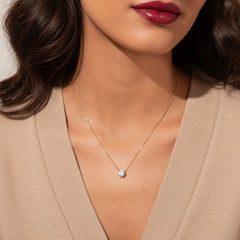 Dainty Solitaire Pendant Necklace