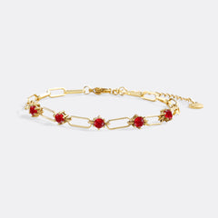 Paperclip Bracelet with Gemstone Accents