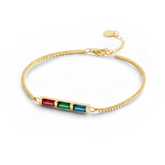 Dainty Baguette Birthstone Bracelet