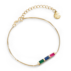 Dainty Baguette Birthstone Bracelet