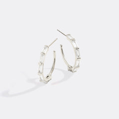 Baguette Diamond Hoop Earrings