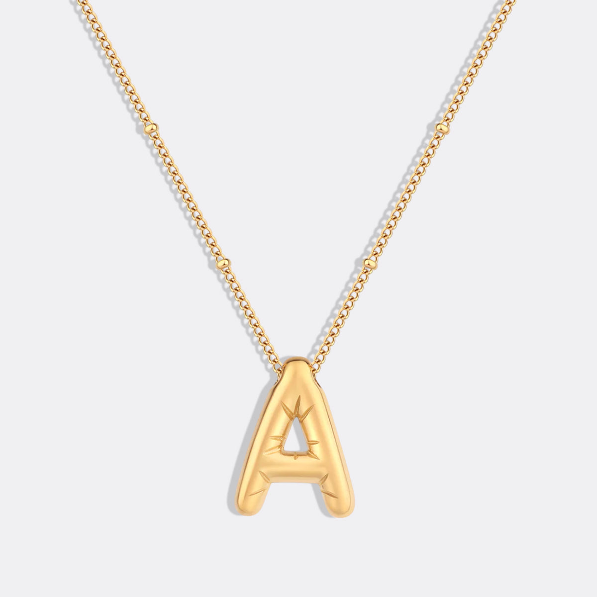 Balloon Initial Necklace with Satellite Chain
