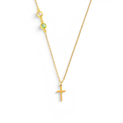 Birthstone Cross Necklace