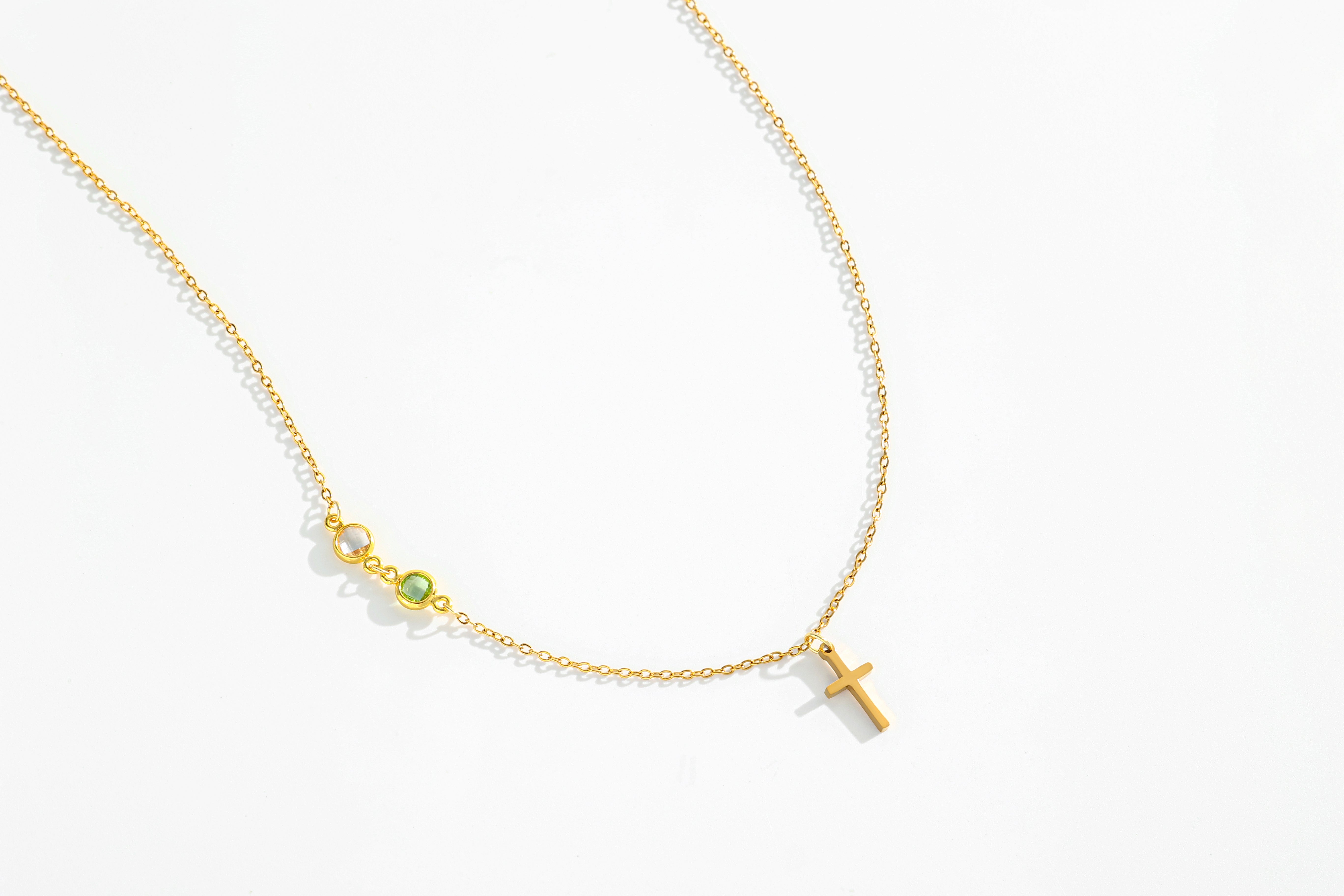 Birthstone Cross Necklace