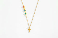 Birthstone Cross Necklace