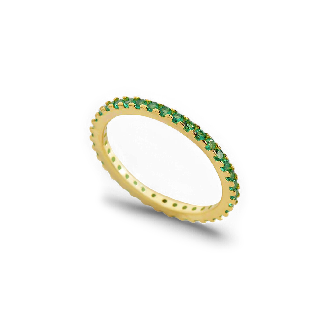 May Birthstone Eternity Stacking Ring