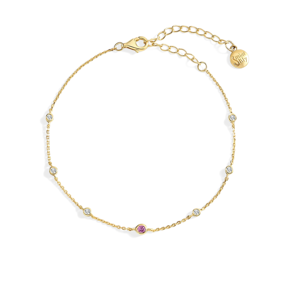 October Birthstone Station Bracelet