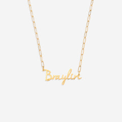 Fairy Name Necklace with Paperclip Chain