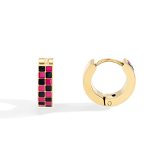 Checkered Hoop Earrings