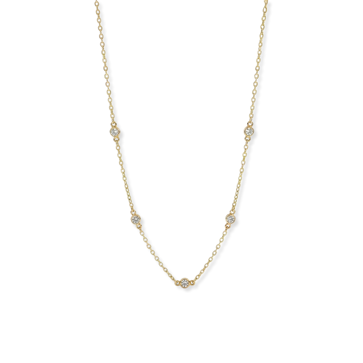 Dainty Crystal Station Necklace