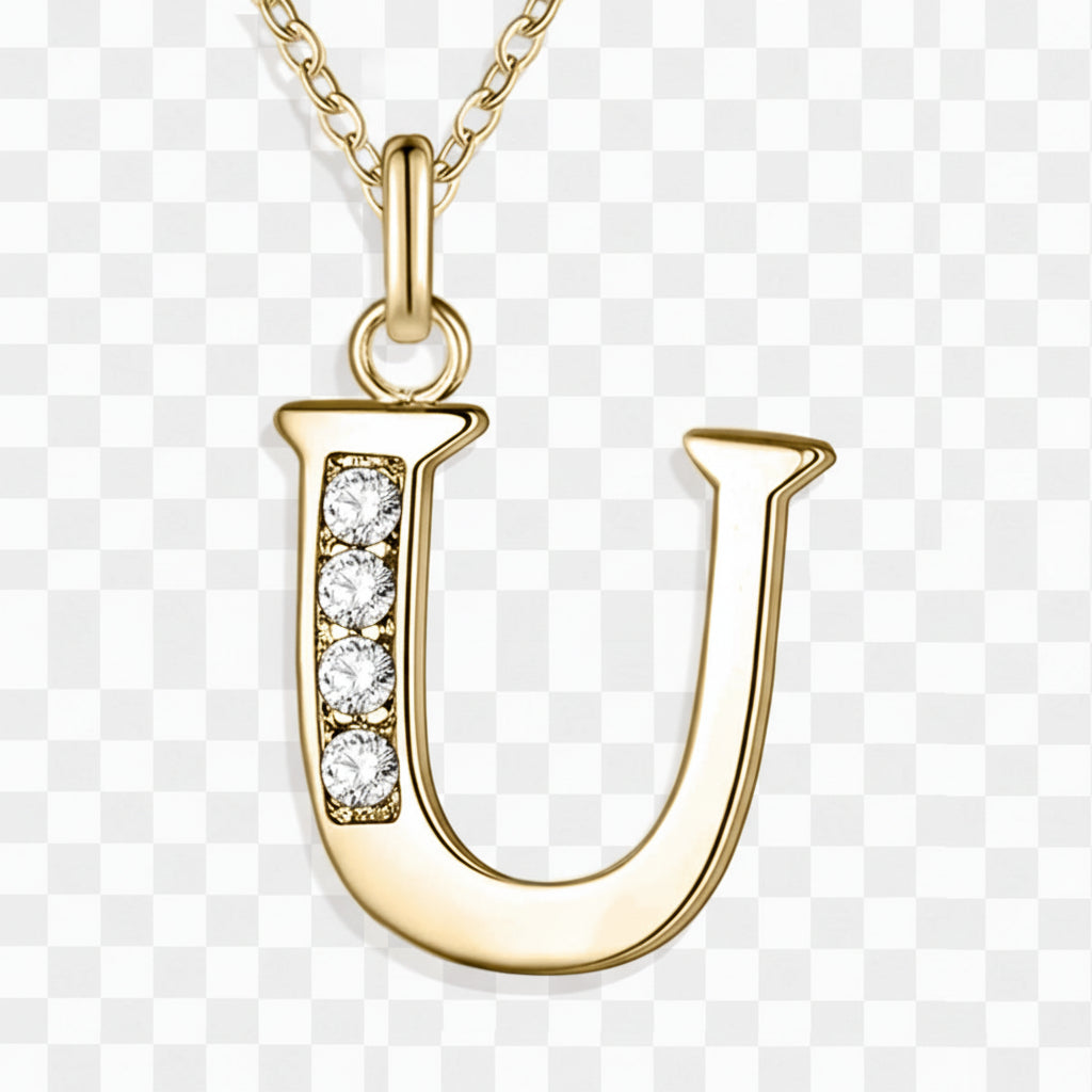 Crystal Accent Letter Satellite Necklace