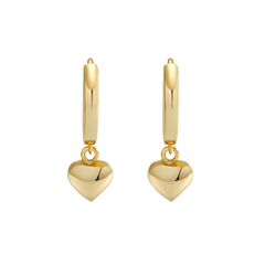 Dainty Heart Hoop Earrings