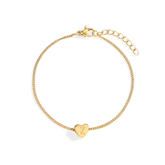 Dainty Initial Heart Bracelet