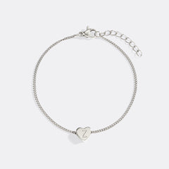 Dainty Initial Heart Bracelet