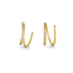 Double Loop Huggie Hoop Earrings