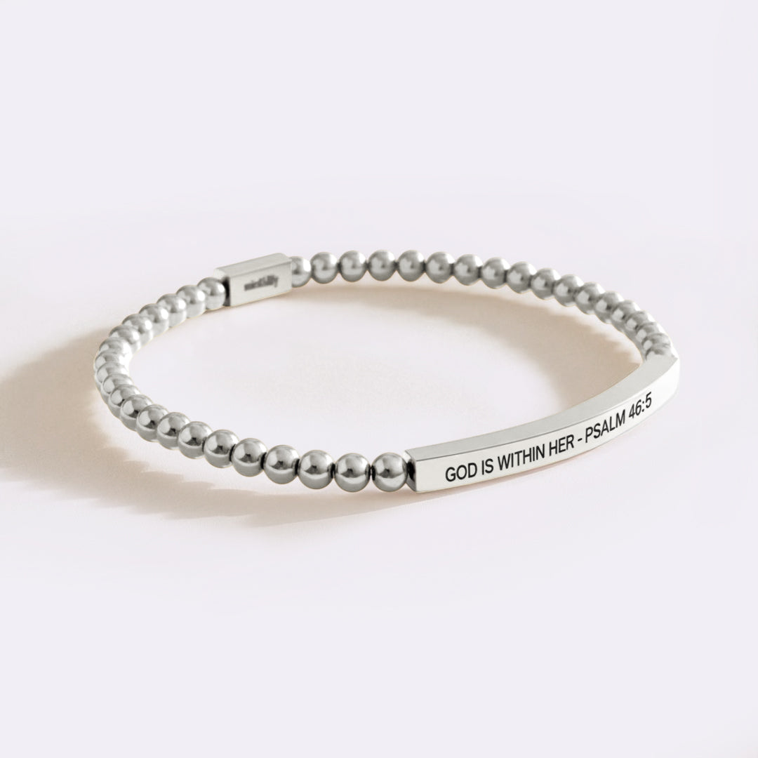 God Is Within Her - Psalm 46:5 Beaded Inspire Bracelet