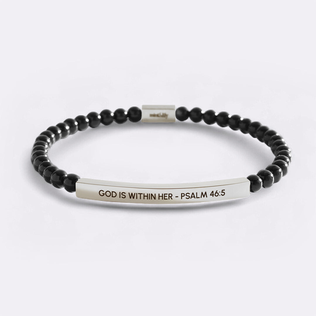 God Is Within Her - Psalm 46:5 Beaded Inspire Bracelet
