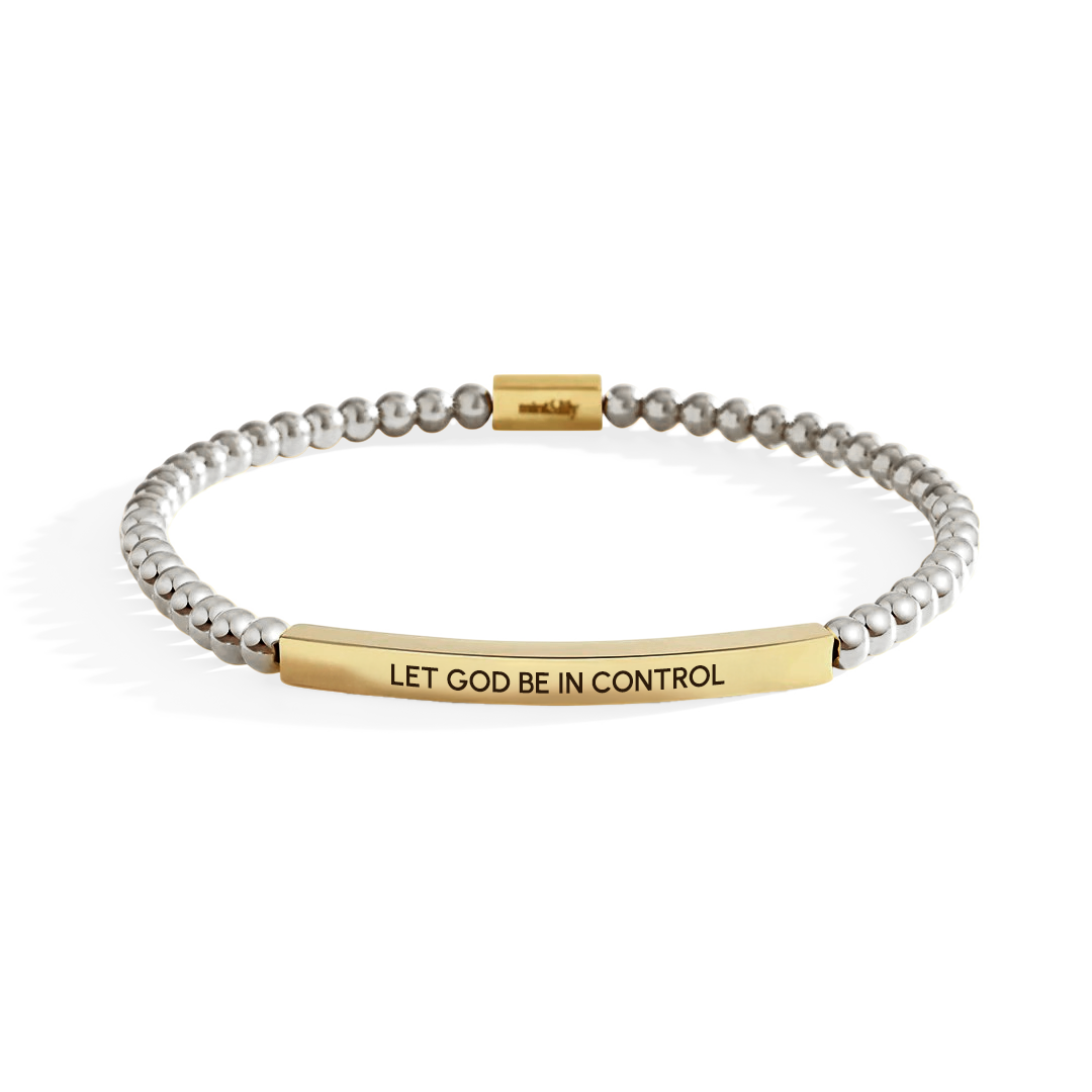 Let God Be In Control Beaded Inspire Bracelet