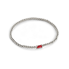 Sterling Silver Beaded Birthstone Bracelet