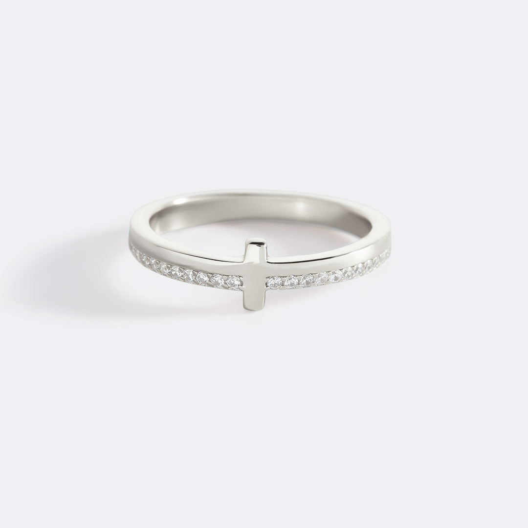 Let God Be In Control Golden Cross Ring