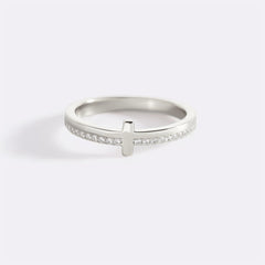 Let God Be In Control Golden Cross Ring