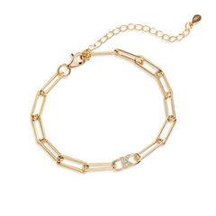 Paperclip Bracelet with Pave Initials