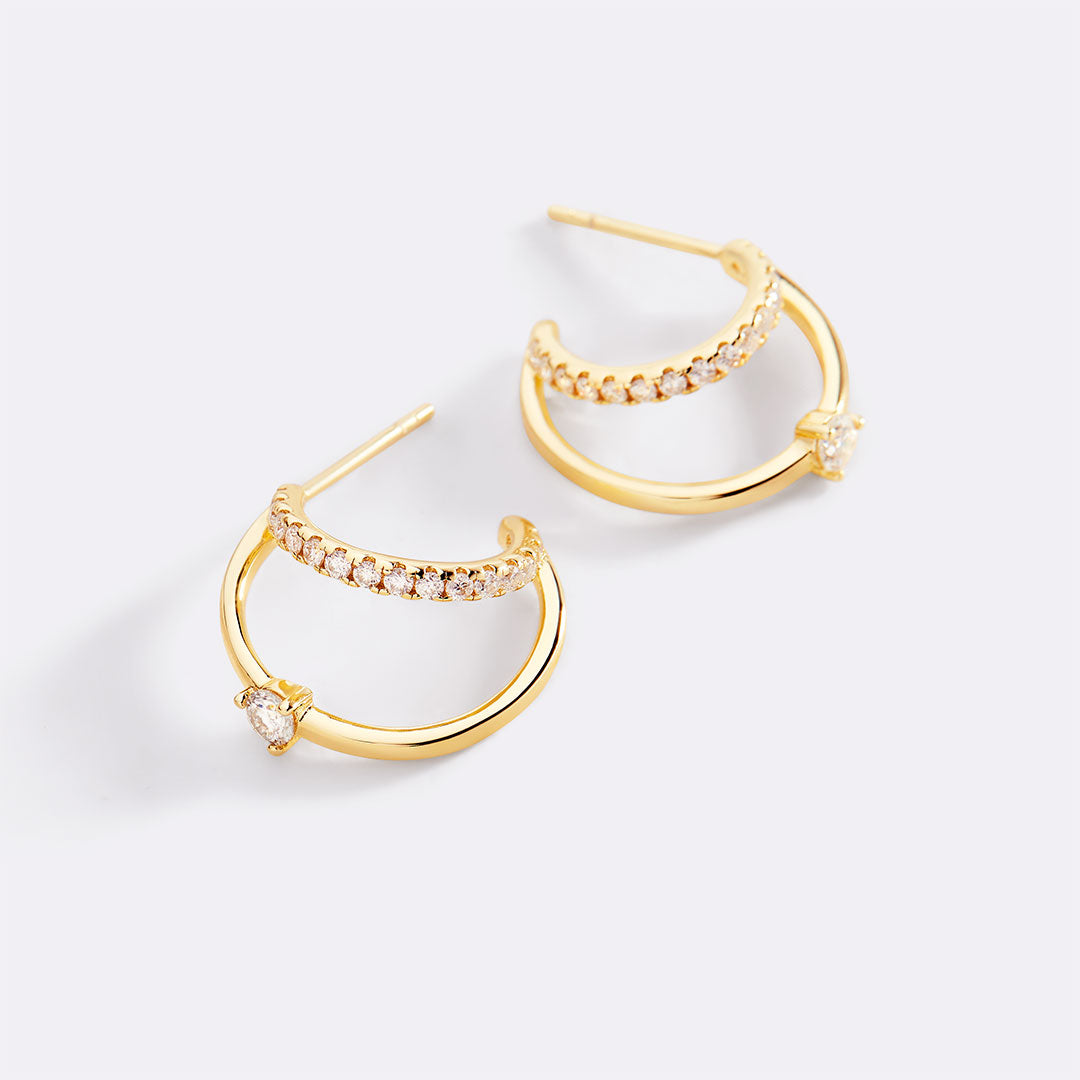 The Nova Double Hoop Earrings