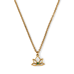 Mini Lotus Birthstone Pendant Necklace