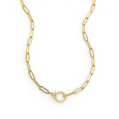Mint Paperclip Textured Necklace