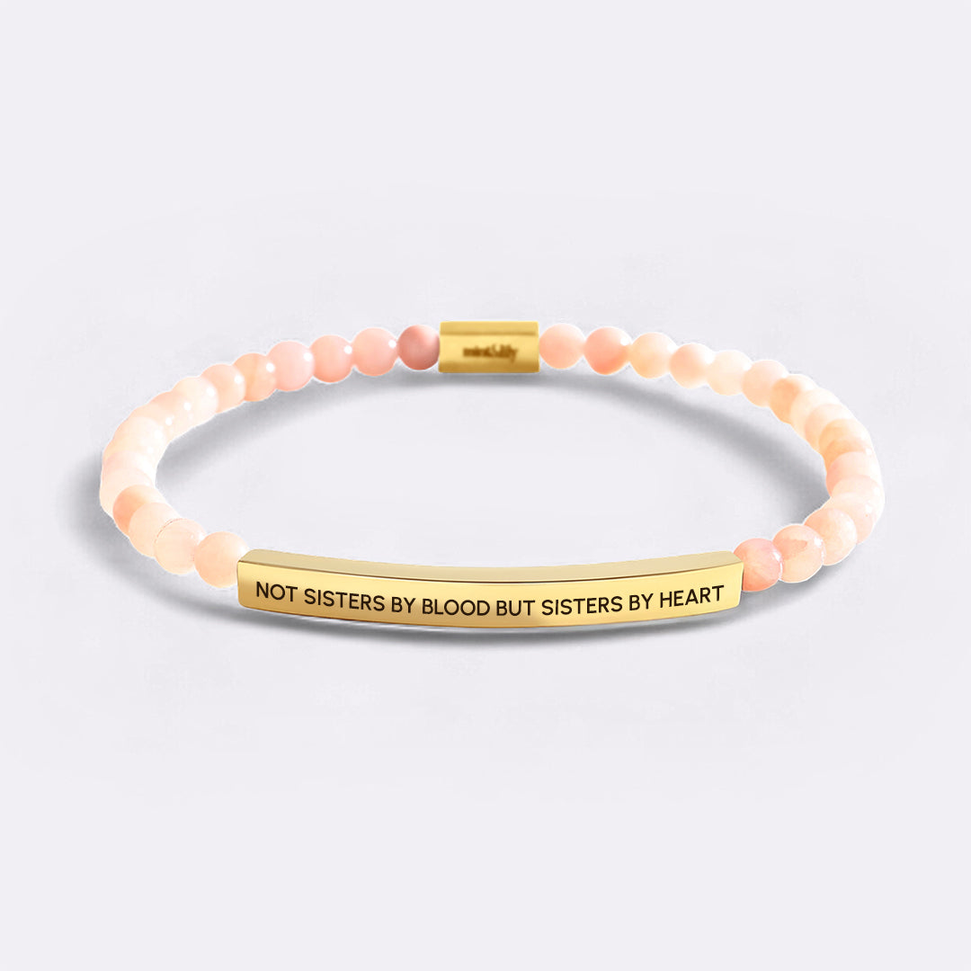 Not Sisters By Blood But Sisters By Heart Beaded Inspire Bracelet