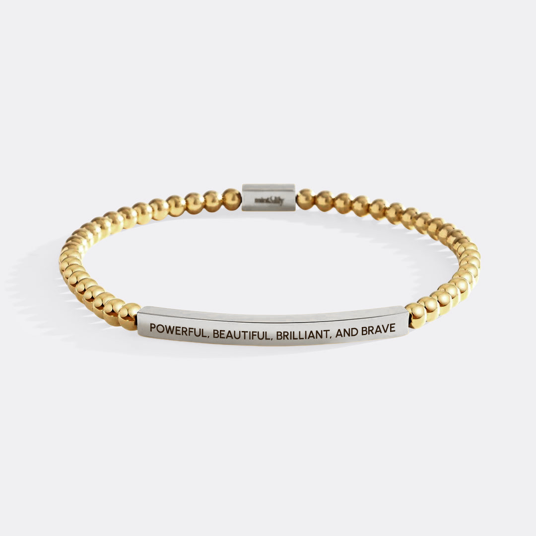 Powerful, Beautiful, Brilliant, and Brave Beaded Inspire Bracelet
