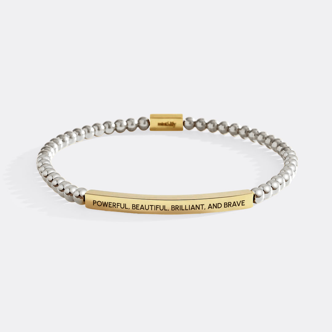 Powerful, Beautiful, Brilliant, and Brave Beaded Inspire Bracelet