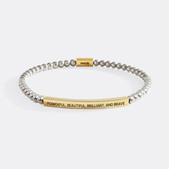 Powerful, Beautiful, Brilliant, and Brave Beaded Inspire Bracelet