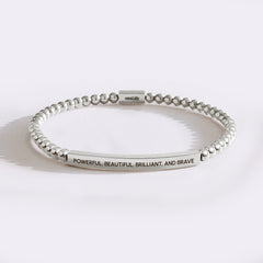 Powerful, Beautiful, Brilliant, and Brave Beaded Inspire Bracelet