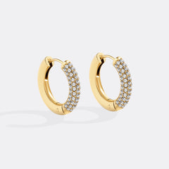 The Pavé Huggie Hoop Earrings