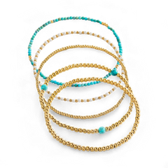 Turquoise Beaded Bracelet Stacking Set