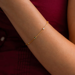 April Birthstone Station Bracelet
