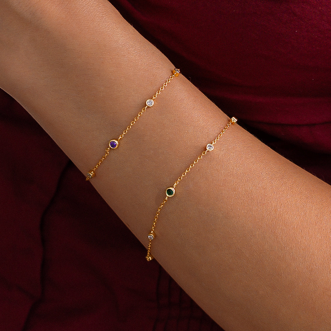 September Birthstone Station Bracelet