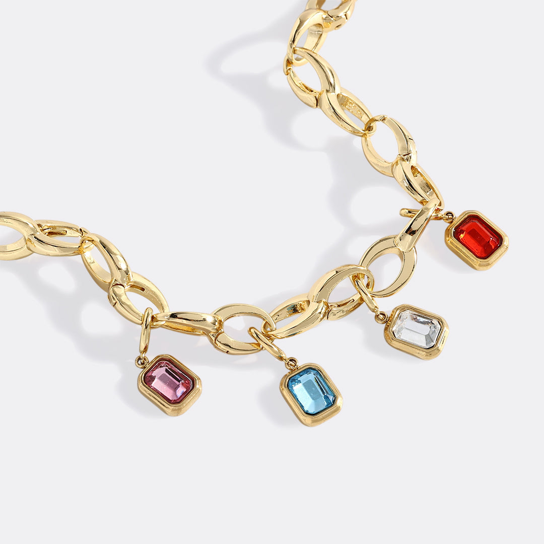 Bold Cable Link Charm Bracelet