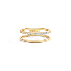 Double Band Pave Ring