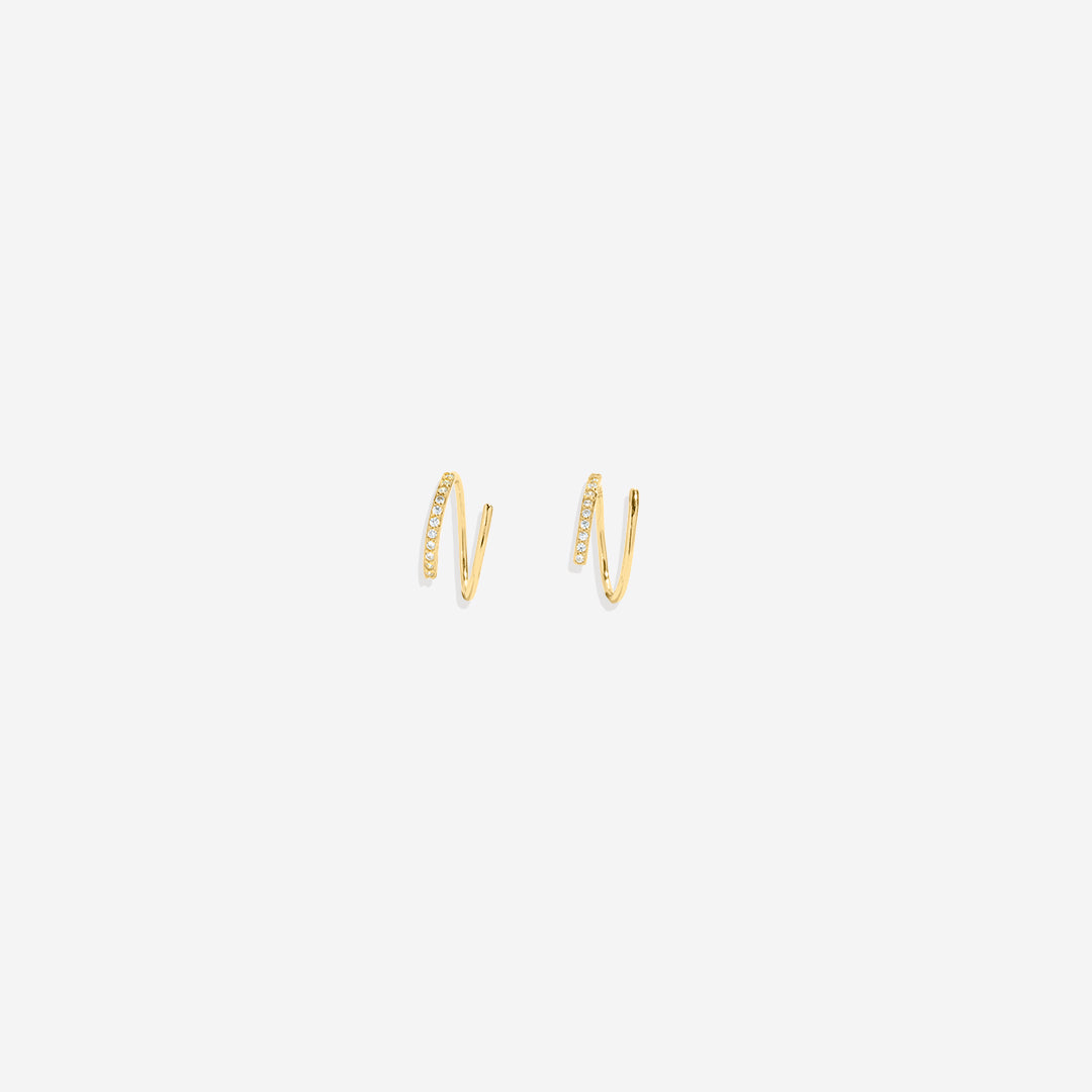 Double Loop Huggie Hoop Earrings