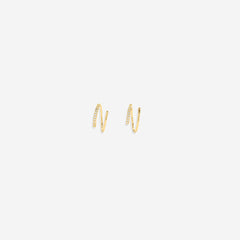Double Loop Huggie Hoop Earrings