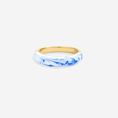 Blue Porcelain Dome Ring