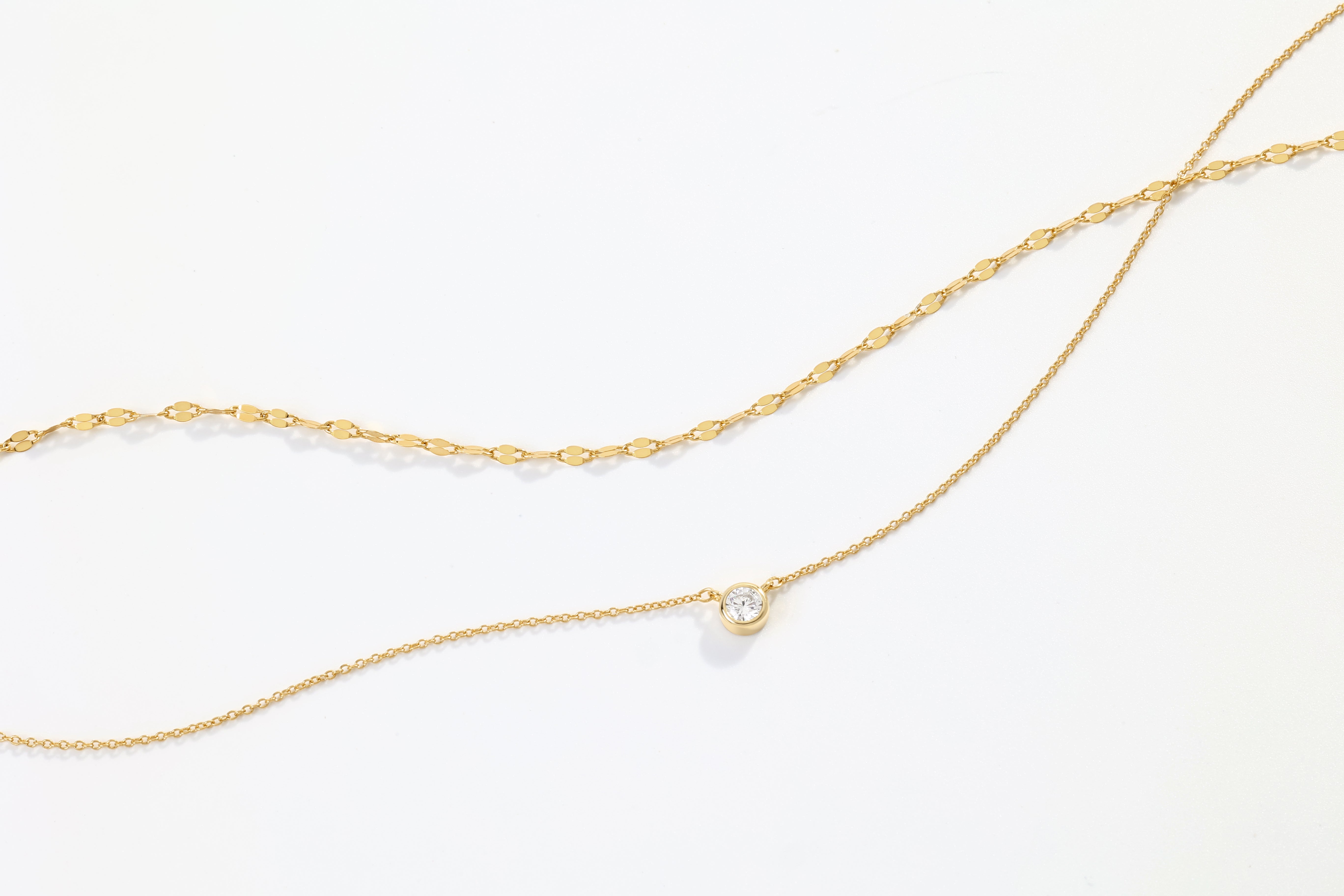 Classic Bezel Necklace and Petal Chain Set