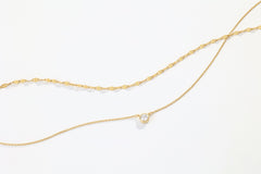 Classic Bezel Necklace and Petal Chain Set