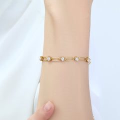 Paperclip Bracelet with Gemstone Accents