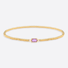 Gold Beaded Birthstone Bracelet