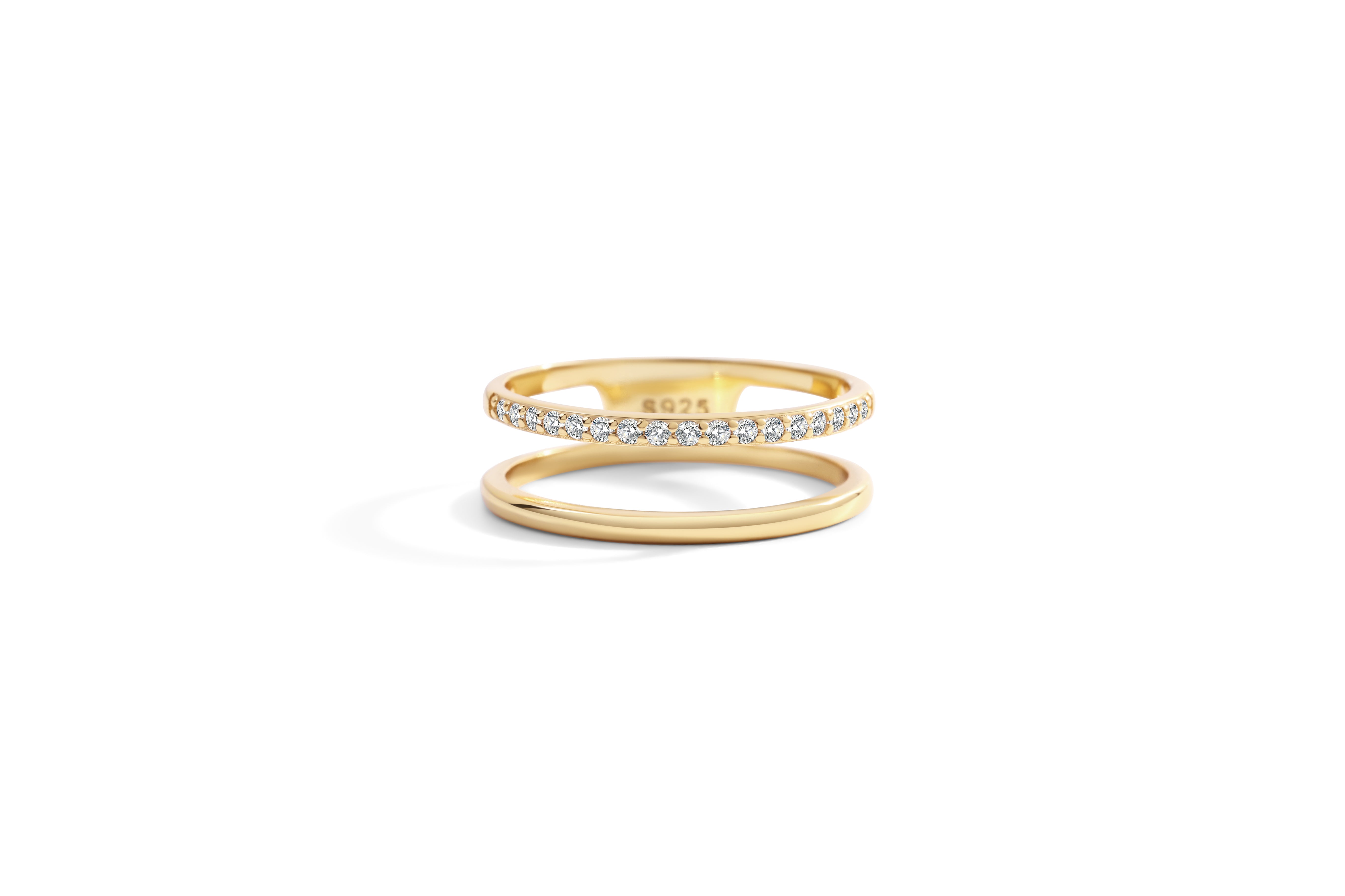 Double Band Pave Ring
