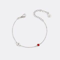 Dainty Initial and Birthstone Bracelet
