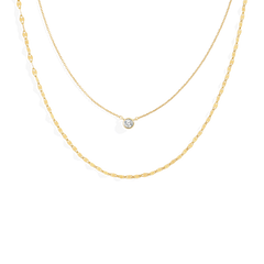 Classic Bezel Necklace and Petal Chain Set